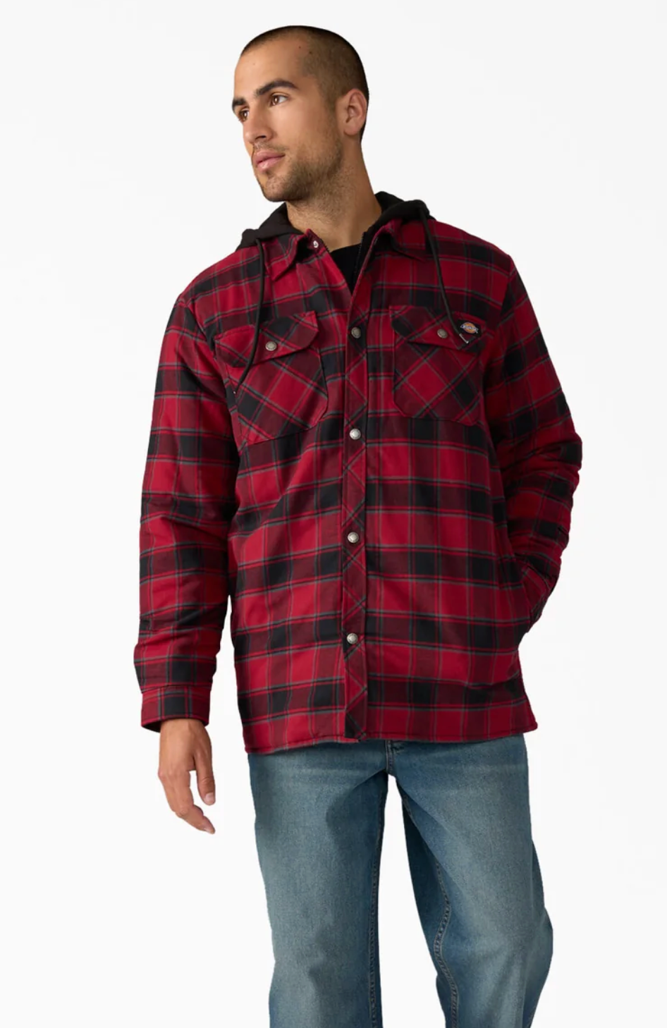 Dickies Water Repellent Flannel Hooded Shirt Jacket