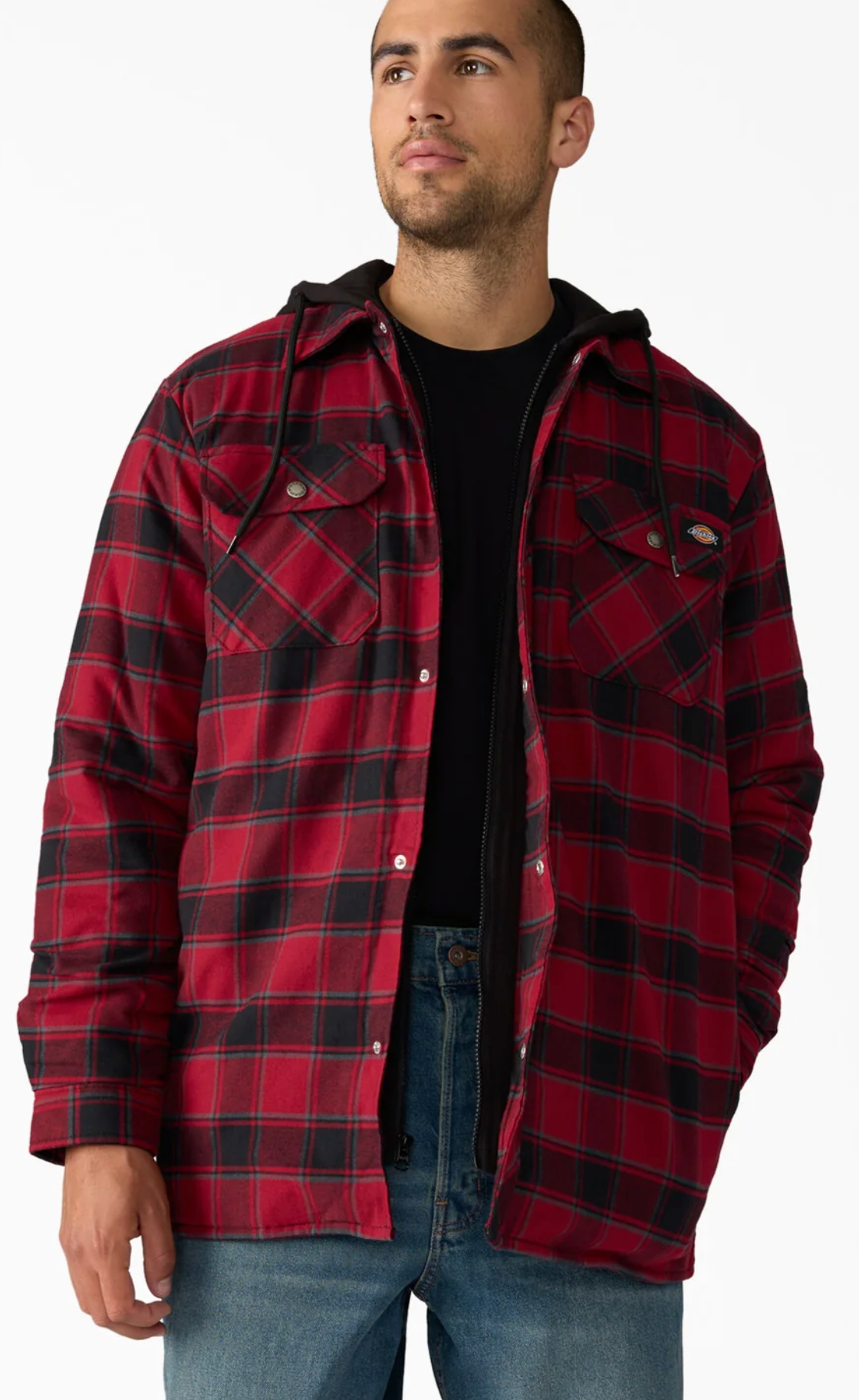 Dickies Water Repellent Flannel Hooded Shirt Jacket