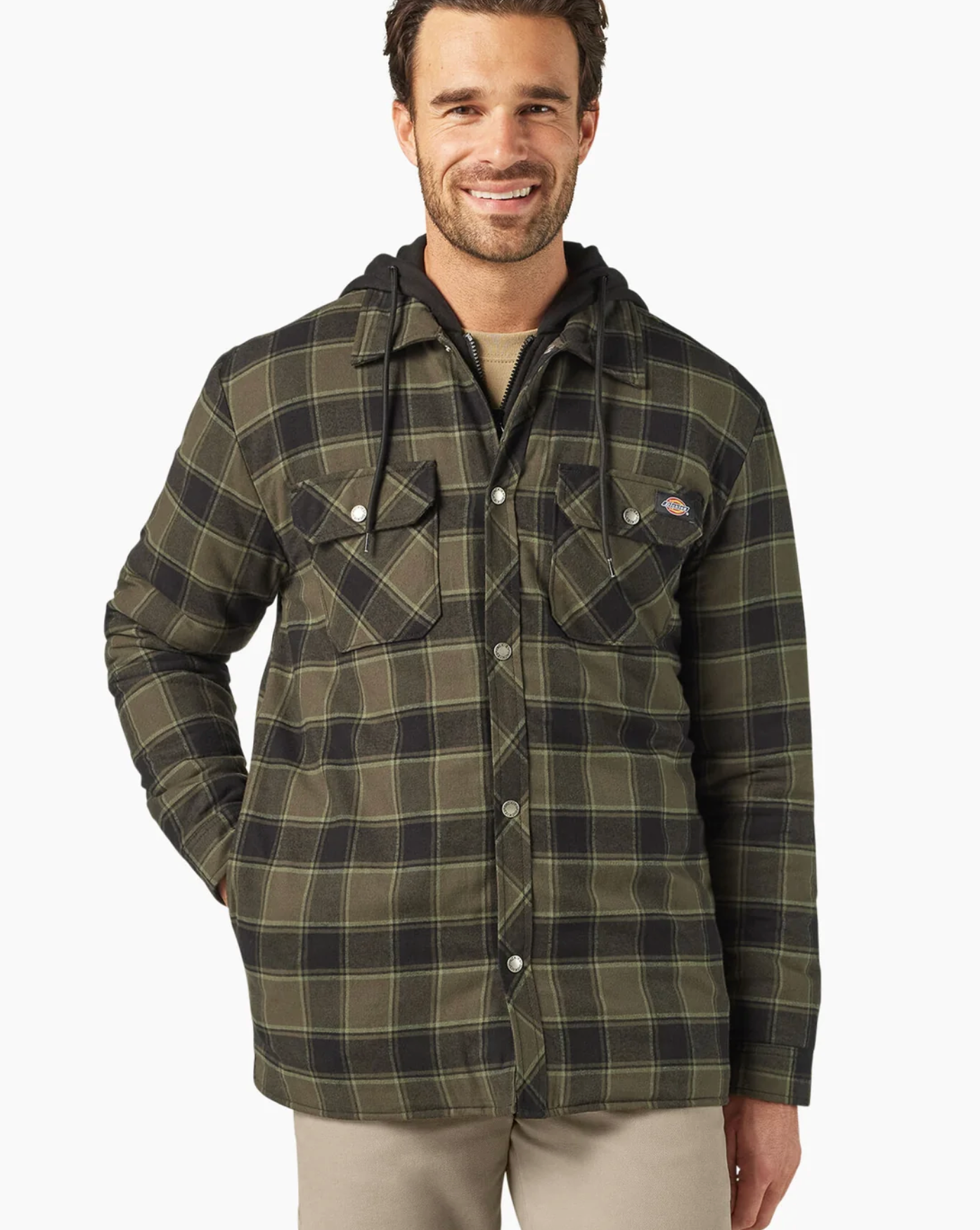 Dickies Water Repellent Flannel Hooded Shirt Jacket
