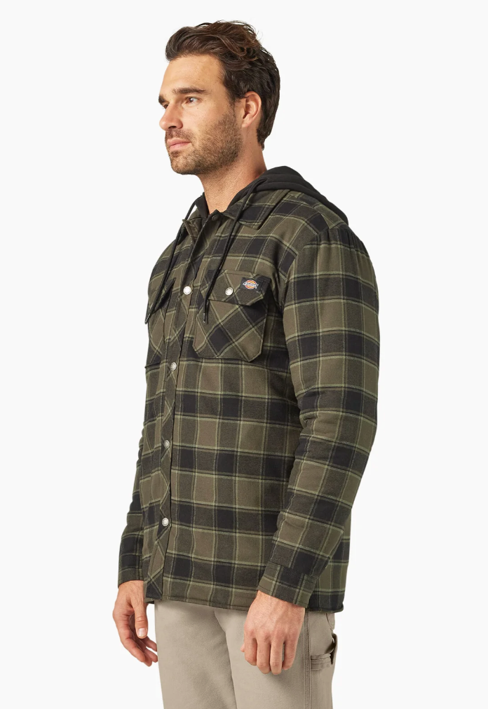 Dickies Water Repellent Flannel Hooded Shirt Jacket