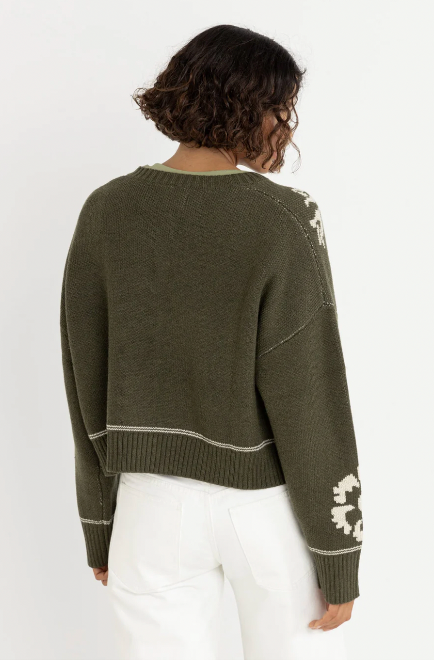 Rhythm Antique Floral Crop Cardigan