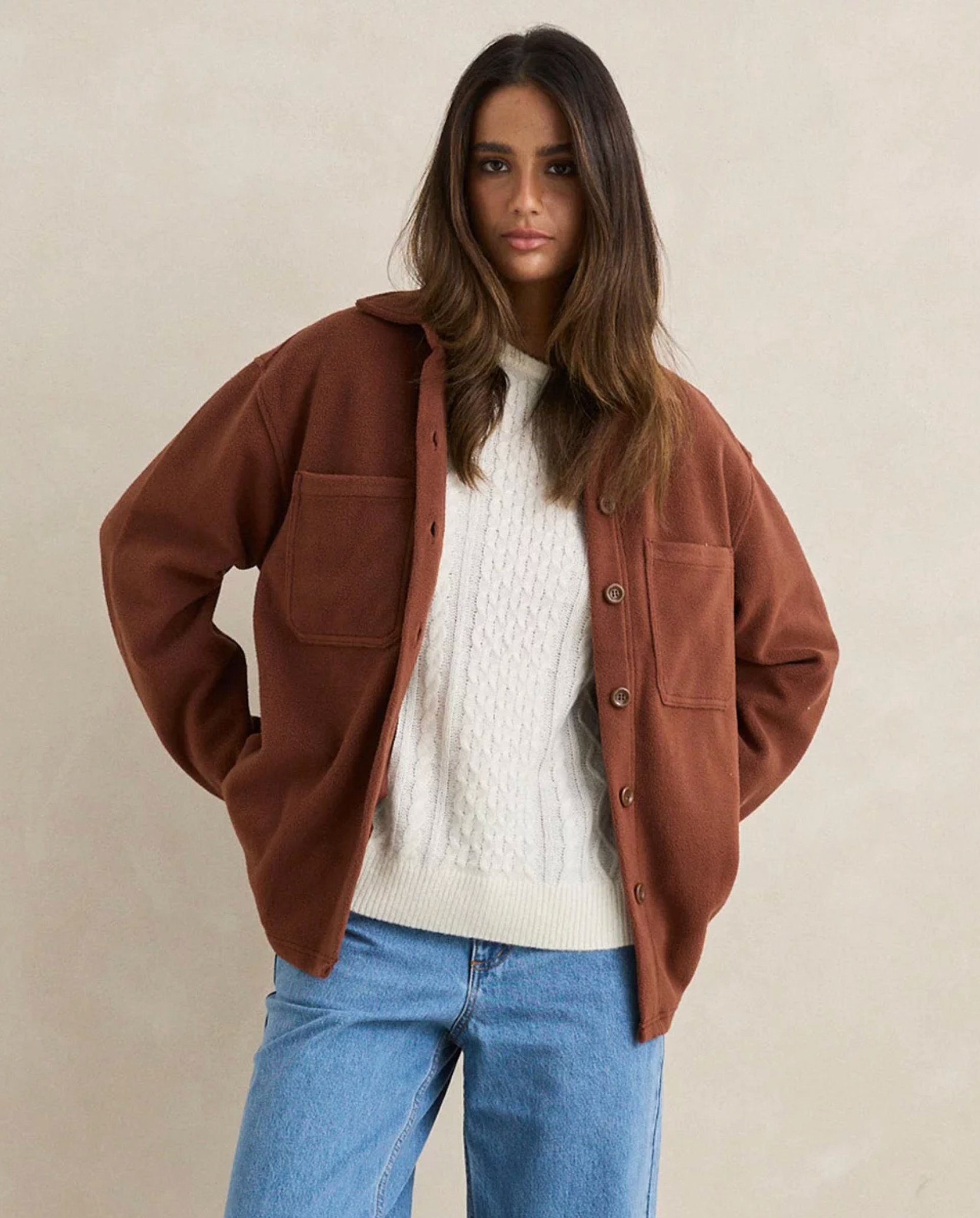 Rhythm Reverse Fleece Shacket