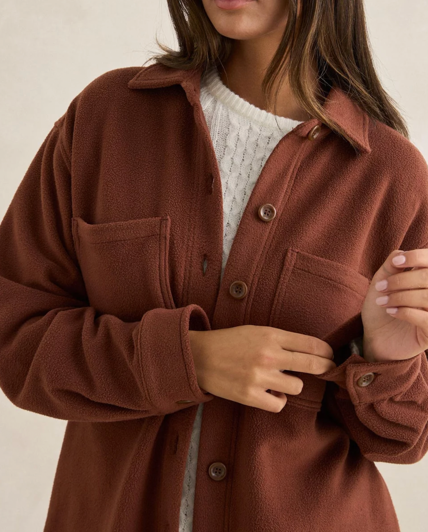 Rhythm Reverse Fleece Shacket