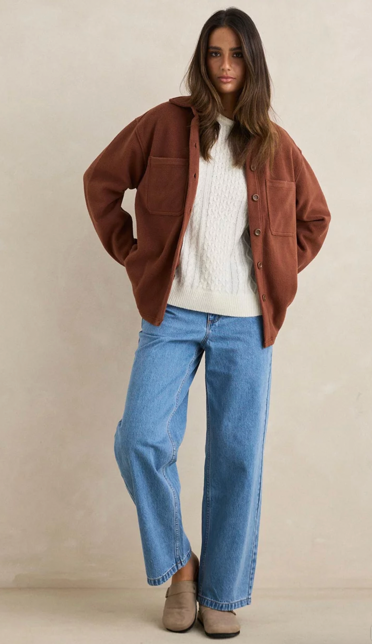 Rhythm Reverse Fleece Shacket