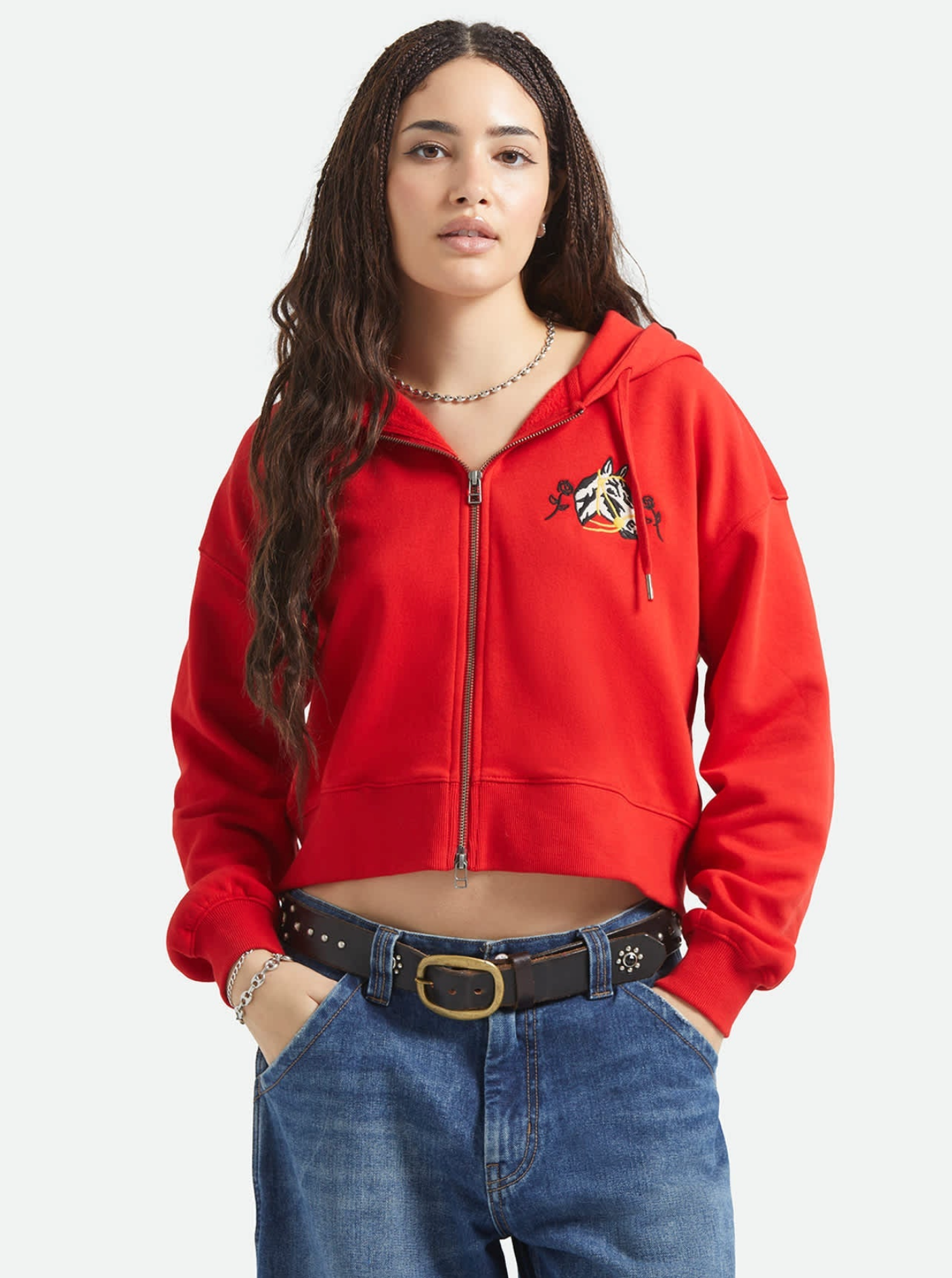 Brixton Trophy Horse Cropped Zip Hood