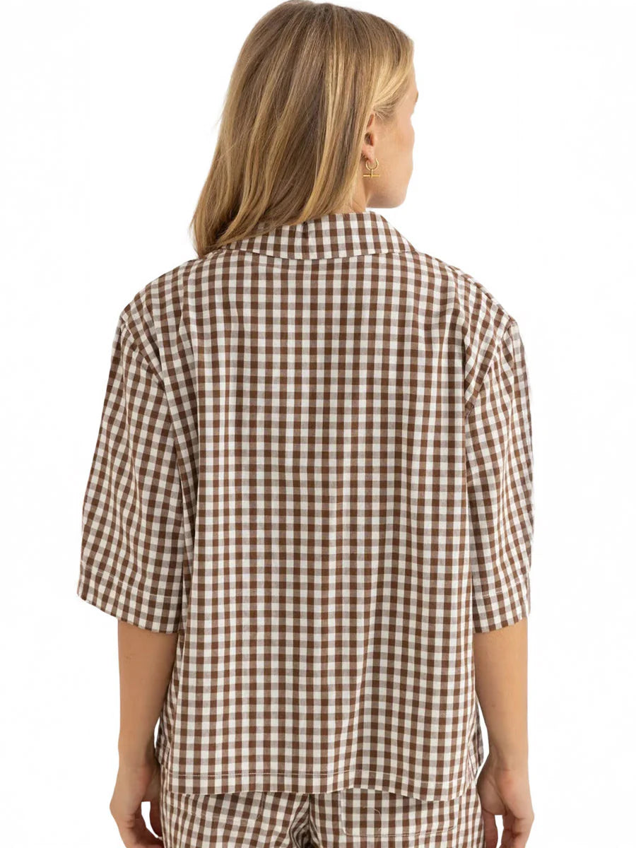 Rhythm Birdie Gingham Tie Front Top