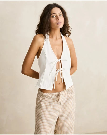 Rhythm Louise Tie Front Halter Top