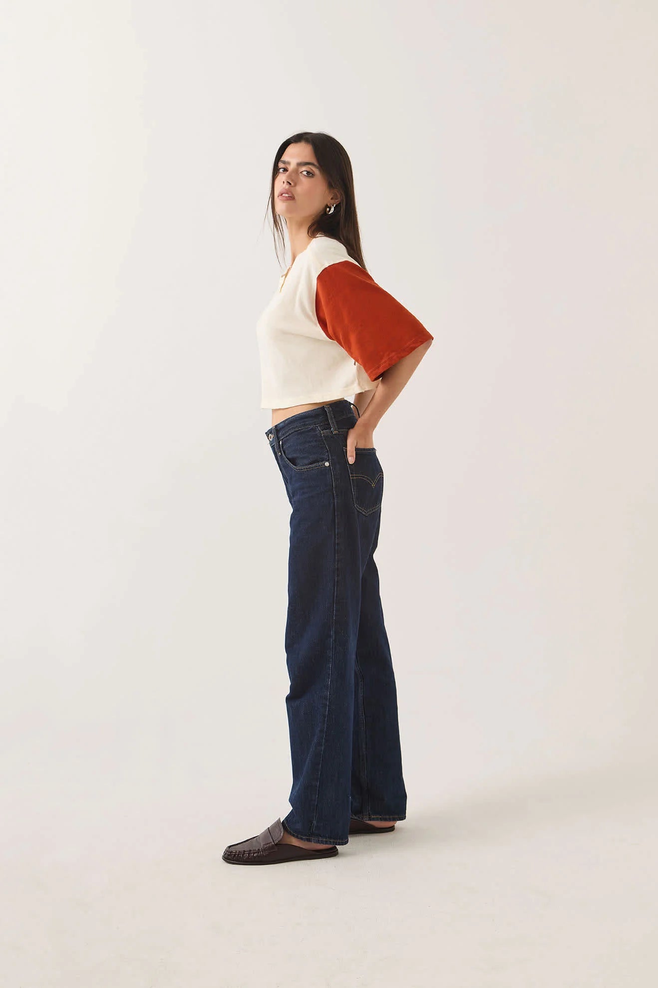 Brixton Carefree Organic Garment Dye Cropped Henley